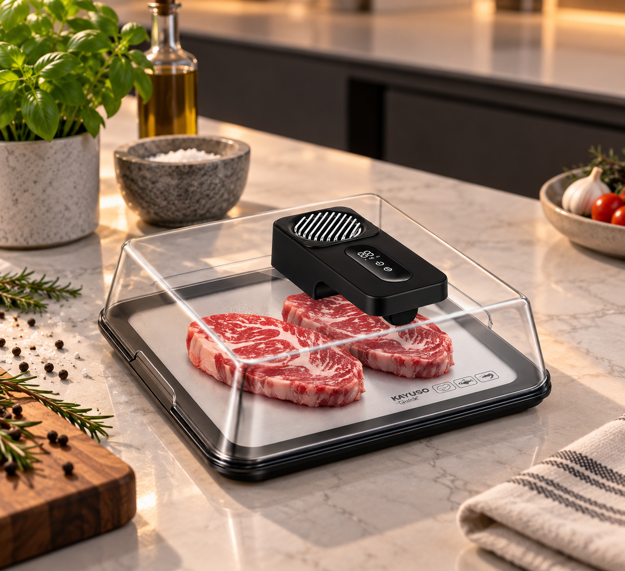 The Smart Thaw™ — Rechargeable Rapid Defrosting Tray